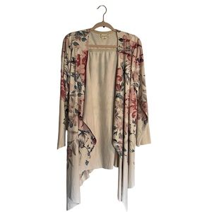 XL - Jacket - Boutique Brand - Cream W/ pink florals
